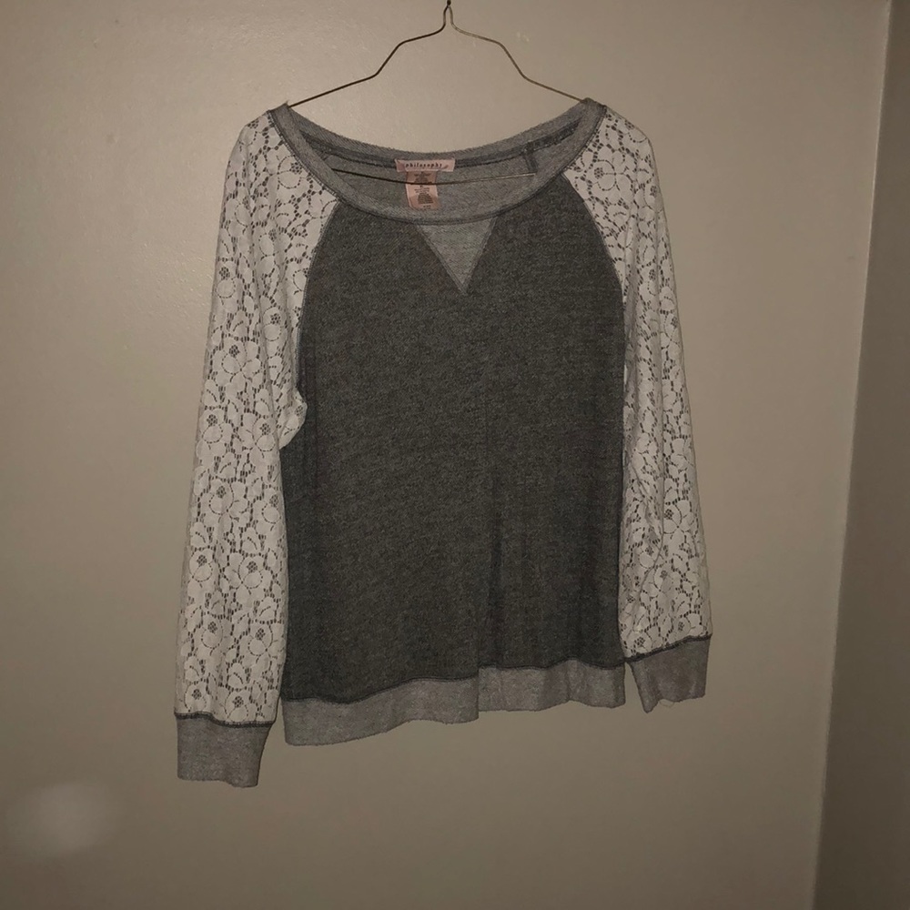 Grey with lace sweater